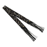 Hermes "Les Cles a Pois" Black, Gris Argent and Multicolore Fringe Silk Twilly - Thumbnail View 2