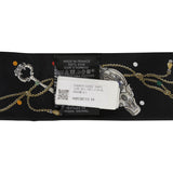 Hermes "Les Cles a Pois" Black, Gris Argent and Multicolore Fringe Silk Twilly - Thumbnail View 4