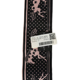 Hermes "Cheval De Coeur Bandana" Black, Blanc and Vieux Rose Multi Silk Twilly - Thumbnail View 4