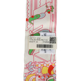 Hermes "Pony Pit Stop" Blanc, Rose and Multi Silk Twilly Pair - Thumbnail View 5