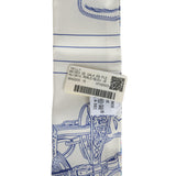 Hermes "Brides de Gala En Fleur" Gris Perle and Bleu Jean Multi Silk Twilly Pair - Thumbnail View 5