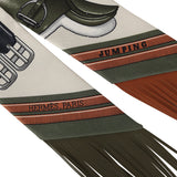 Hermes "Jumping Leather" Crème, Kaki and Beige Dore Fringe Silk Twilly - Thumbnail View 3
