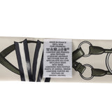 Hermes "Jumping Leather" Crème, Kaki and Beige Dore Fringe Silk Twilly - Thumbnail View 4