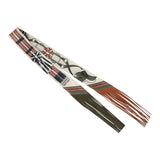 Hermes "Jumping Leather" Crème, Kaki and Beige Dore Fringe Silk Twilly - Thumbnail View 2