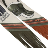 Hermes "Jumping Leather" Crème, Kaki and Beige Dore Fringe Silk Twilly - Thumbnail View 3