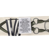 Hermes "Jumping Leather" Crème, Kaki and Beige Dore Fringe Silk Twilly - Thumbnail View 4