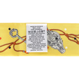 Hermes "Les Cles a Pois" Jaune, Argent and Orange Vif Fringe Silk Twilly - Thumbnail View 4