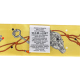 Hermes "Les Cles a Pois" Jaune, Argent and Orange Vif Fringe Silk Twilly - Thumbnail View 4