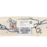 Hermes "Les Cles a Pois" Creme, Gris Perle, Multicolor Fringe Silk Twilly - Thumbnail View 4