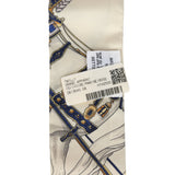 Hermes "Grand Apparat" Ivoire, Marine, Rose Multi Silk Twilly - Thumbnail View 4