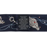 Hermes "Les Cles a Pois" Bleu Marine, Gris Argent and Multicolore Fringe Silk Twilly - Thumbnail View 4