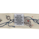 Hermes "Les Cles a Pois" Creme, Gris Perle, Multicolor Fringe Silk Twilly - Thumbnail View 4