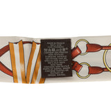 Hermes "Jumping Leather" Crème, Alezan and Anthracite Fringe Silk Twilly - Thumbnail View 4