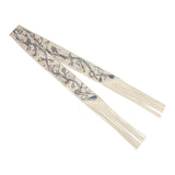 Hermes "Les Cles a Pois" Creme, Gris Perle, Multicolor Fringe Silk Twilly - Thumbnail View 2