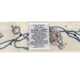 Hermes "Les Cles a Pois" Creme, Gris Perle, Multicolor Fringe Silk Twilly - Thumbnail View 4