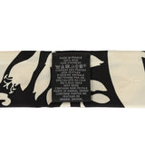 Hermes "Bouquet Final" Cream and Black Fringe Silk Twilly - Thumbnail View 4