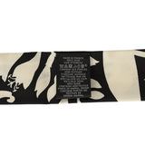Hermes "Bouquet Final" Cream and Black Fringe Silk Twilly - Thumbnail View 4