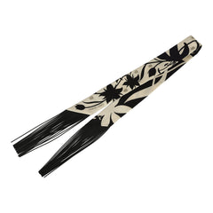 Hermes "Bouquet Final" Cream and Black Fringe Silk Twilly