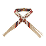 Hermes "Jumping Leather" Crème, Alezan and Anthracite Fringe Silk Twilly - Thumbnail View 1