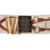 Hermes "Jumping Leather" Crème, Alezan and Anthracite Fringe Silk Twilly - Thumbnail View 4