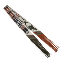 Hermes "Jumping Leather" Crème, Kaki and Beige Dore Fringe Silk Twilly