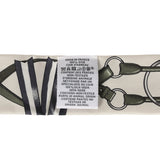 Hermes "Jumping Leather" Crème, Kaki and Beige Dore Fringe Silk Twilly - Thumbnail View 4