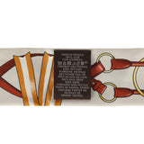 Hermes "Jumping Leather" Crème, Alezan and Anthracite Fringe Silk Twilly - Thumbnail View 4