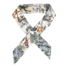 Hermes "Equateur" Gris Perle, Jaune, Vert Silk Twilly Pair