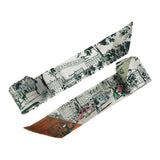 Hermes "A l'Ombre des Boulevards" Blanc, Vert, Gris Silk Twilly Pair - Thumbnail View 4