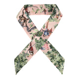 Hermes "Equateur" Rose Nacre, Vert, Gris Multi Silk Twilly Pair - Thumbnail View 1