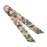 Hermes "Equateur" Rose Nacre, Vert, Gris Multi Silk Twilly Pair - Thumbnail View 2