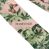 Hermes "Equateur" Rose Nacre, Vert, Gris Multi Silk Twilly Pair - Thumbnail View 3