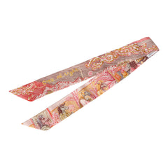 Hermes "City of Lights" Jaune Rouge, Rose, Multi Silk Twilly Pair