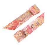 Hermes "City of Lights" Jaune Rouge, Rose, Multi Silk Twilly Pair - Thumbnail View 4