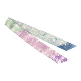 Hermes "A l'Ombre des Boulevards" Blanc, Vert, Mauve Multi Silk Twilly Pair - Thumbnail View 2