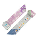 Hermes "A l'Ombre des Boulevards" Blanc, Vert, Mauve Multi Silk Twilly Pair - Thumbnail View 4