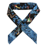 Hermes "Equateur" Black, Bleu Multi Silk Twilly Pair - Thumbnail View 1