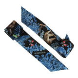 Hermes "Equateur" Black, Bleu Multi Silk Twilly Pair - Thumbnail View 4