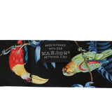 Hermes "Equateur" Black, Bleu Multi Silk Twilly Pair - Thumbnail View 5