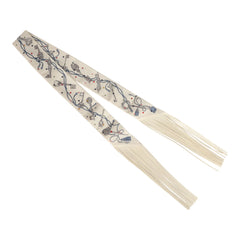 Hermes "Les Cles a Pois" Creme, Gris Perle, Multicolor Fringe Silk Twilly