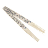 Hermes "Les Cles a Pois" Creme, Gris Perle, Multicolor Fringe Silk Twilly - Thumbnail View 2