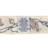 Hermes "Les Cles a Pois" Creme, Gris Perle, Multicolor Fringe Silk Twilly - Thumbnail View 4