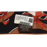 Hermes "La Promenade Du Matin Forever" Barenia, Brique, Black Leather Trim Silk Twilly - Thumbnail View 4