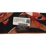 Hermes "La Promenade Du Matin Forever" Barenia, Brique, Black Leather Trim Silk Twilly - Thumbnail View 4