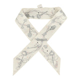 Hermes "Les Cles a Pois" White, Gris Acier, Multicolore Silk Twilly - Thumbnail View 1
