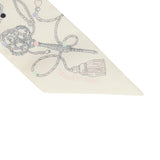 Hermes "Les Cles a Pois" White, Gris Acier, Multicolore Silk Twilly - Thumbnail View 3