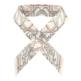 Hermes "Harnais Legendaire" White, Gris Perle, Rouge H Silk Twilly - Thumbnail View 1