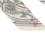 Hermes "Harnais Legendaire" White, Gris Perle, Rouge H Silk Twilly - Thumbnail View 3
