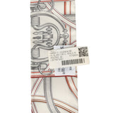 Hermes "Harnais Legendaire" White, Gris Perle, Rouge H Silk Twilly - Thumbnail View 4
