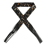 Hermes "Red Berries" Black, Beige Dore, Orange Fringe Silk Twilly - Thumbnail View 1